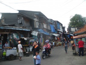jakarta indonesia slums by the harbour
