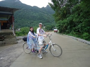 tandem cycling in China's Yangshuo