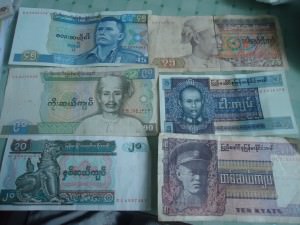 45 and 90 kyat notes