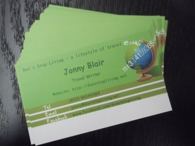 jonny blair dont stop living business cards