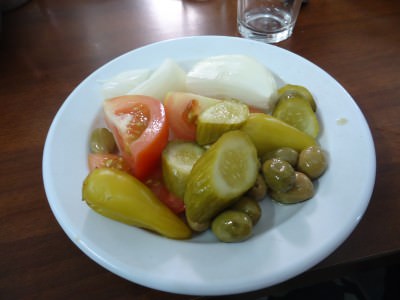 vegetables hummus in akko israel