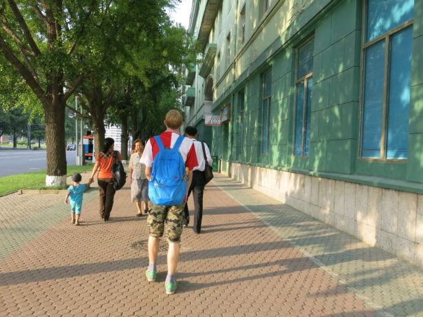 Backpacking in North Korea: downtown Pyongyang