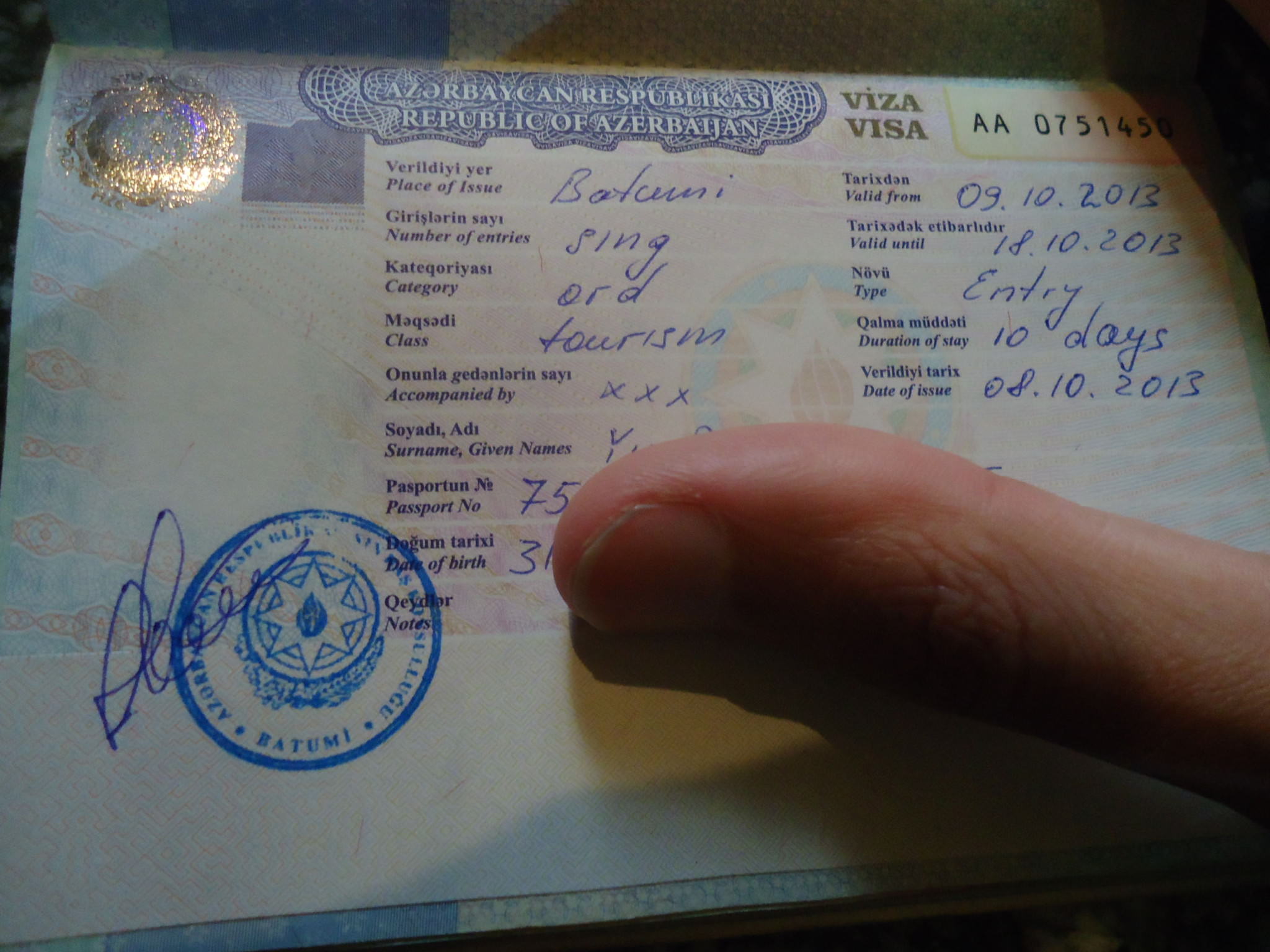 azerbaijan visa in batumi