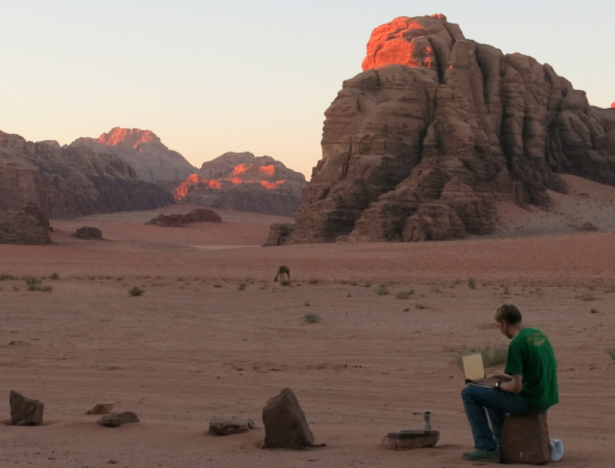 Business Backpacker - Jonny Blairs travel blog - working in Wadi Rum Jordan. That's right "working".