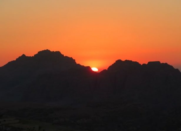 wadi musa jordan sunset