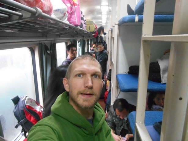 Staying safe recently on a slow train through China.