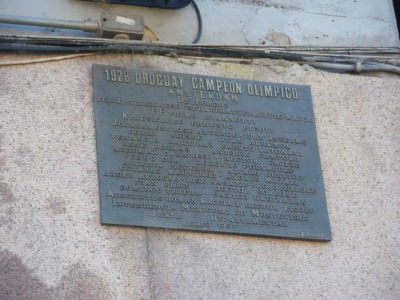 Plaque celebrating the 1928 Olympics win in Amsterdam.