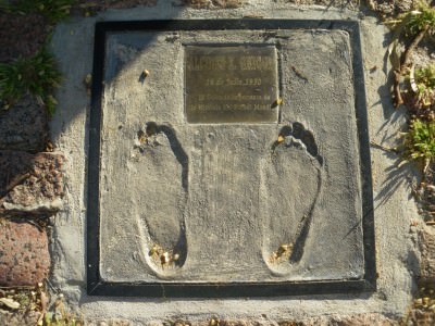 Footprint of Ghigia who was the hero for Uruguay in their amazing 2-1 World Cup Final win against Brazil in the Maracana in 1950.