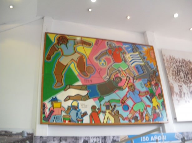 Art in the Football Museum in Montevideo, Uruguay.