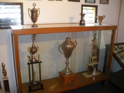Some of the many trophies in the countless cabinets. Uruguay have won a lot.