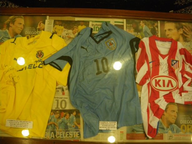 Signed Diego Forlan shirts.