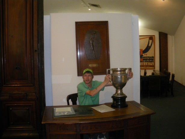 Taking home a trophy for Glentoran FC.