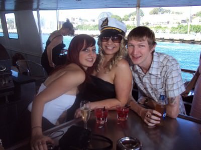With Nadine Saad and crazy Rhiannon on a party boat in Sydney.