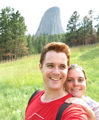 World Travellers: Double Barrelled Travel duo Carmen and Dave at Devil's Tower, South Dakota