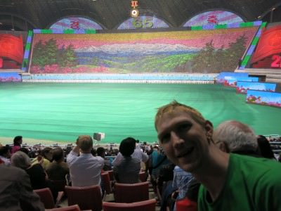 Watching the Mass Games in Pyongyang, North Korea