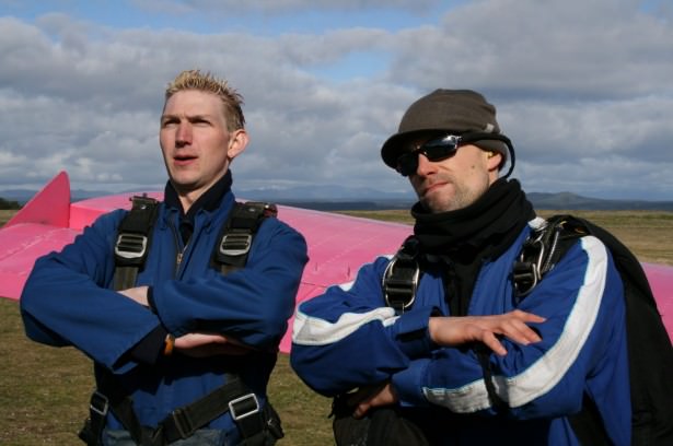 Early days as a backpacker - 7 years ago skydiving in New Zealand.