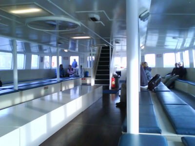 The downstairs lounge on the Travel Trident