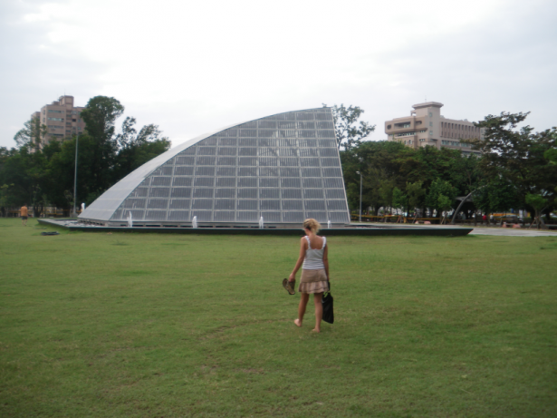 The Central Park in Xinying with my backpacking buddy Natalja