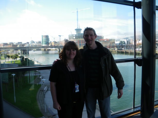 With my sister in Belfast in a more recent trip back to my capital city.