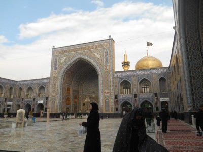 A photo inside the Imam Reza Shrine.
