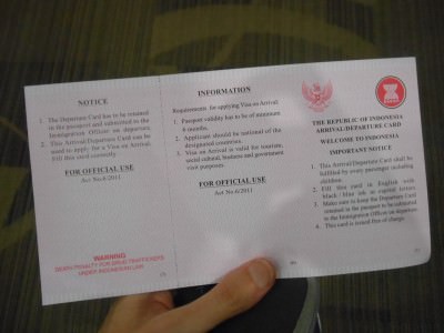 indonesia visa form
