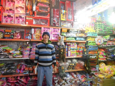 Backpacking in Kurdistan - Touring a toy shop in Robia, Iraqi Kurdistan.