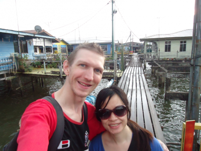 Touring Kampong Ayer while backpacking in Brunei