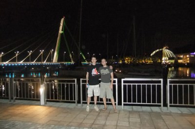 Hanging out with my cousin in Singapore.