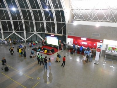 A big screen at check in counters in Fortaleza Airport.