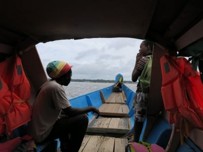 World Borders: the boat from French Guyana to Suriname.