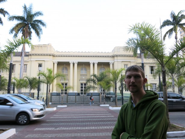 Outside the Minas Conference Centre in Belo Horizonte.