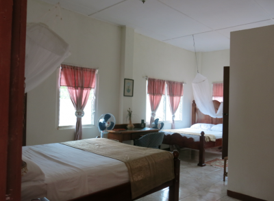 Cosy rooms on Sloth Island, Guyana.