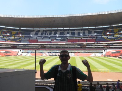 In the stand at Estadio Azteca.