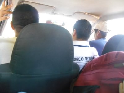 Our shared taxi had 7 people in it.