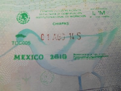 My Mexico exit stamp.