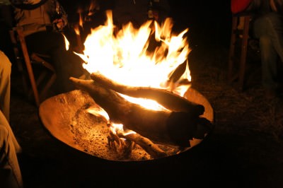 Campfire at night, Serengeti, Tanzania.