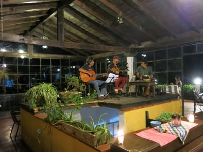 Live music in the bar upstairs at Hotel Mikaso.