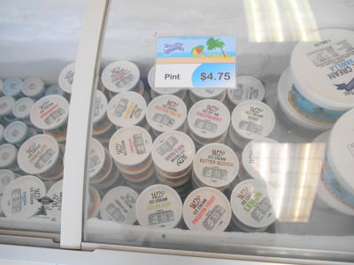 Freezer full of WDs ice creams in Belize.