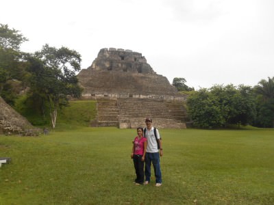 Backpacking in Belize - touring the ruins of Xunantunich up near the Guatemalan border.