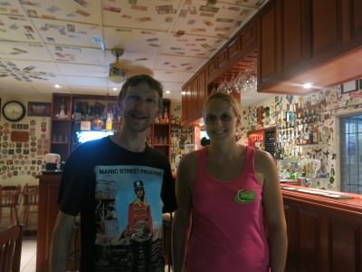 With Sam from Bournemouth in Corker's, Belmopan, Belize.