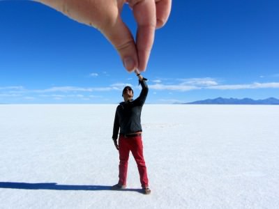 World Travellers: Raphael Zoren in the salt desert of Bolivia.