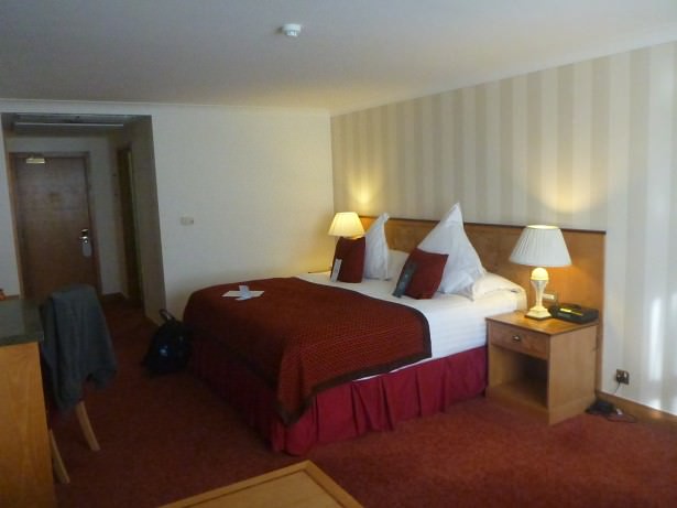 Just comfy - by bed in the Europa Hotel.