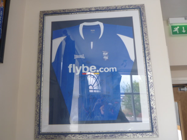 Signed Birmingham City shirt in the bar