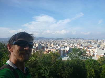 View from Monjuic over Barcelona, Catalonia.