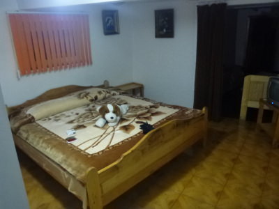 My room at the Dor de Bucovina Hostel in Campulung Moldovenesc.