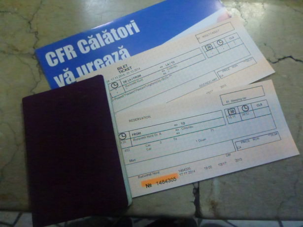 My night train ticket from Romania to Moldova.
