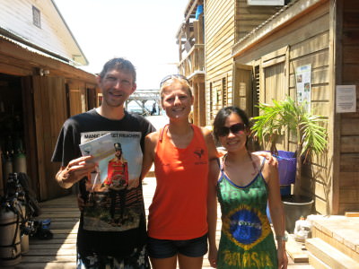Panny and I with Millie our dive trainer after our week of diving.