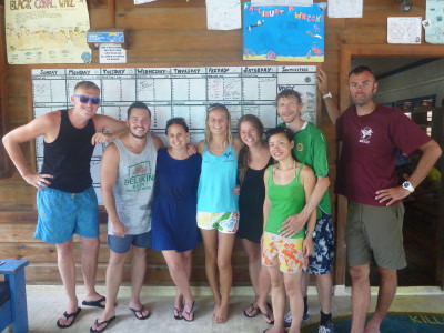 Our team at Utila Dive Center.