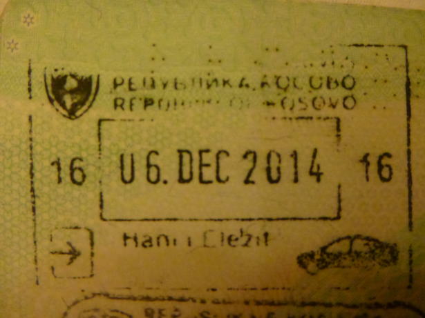 Passport Arrival Stamp for Kosovo.