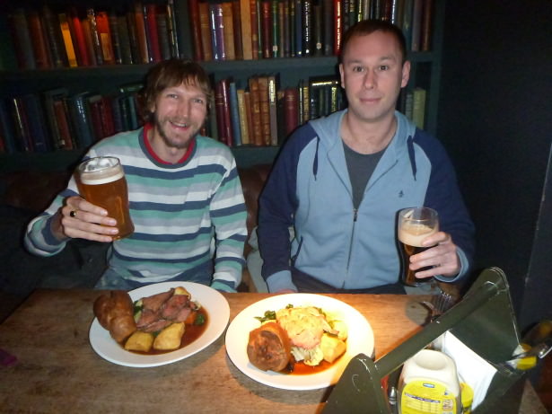 Paddy and I enjoying our pints, meals and catch up.